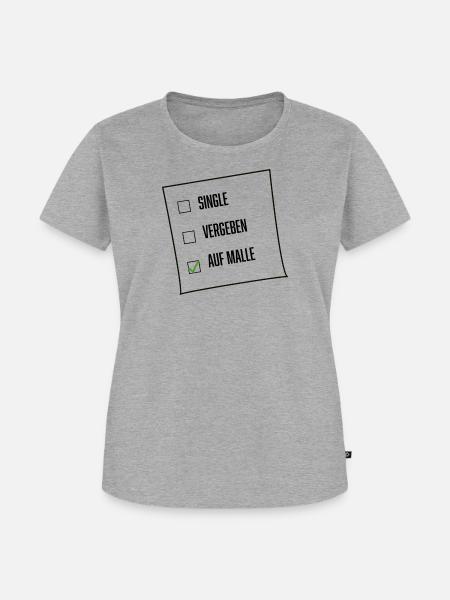 Auf Malle - Frauen Premium Bio T-Shirt - Grau meliert