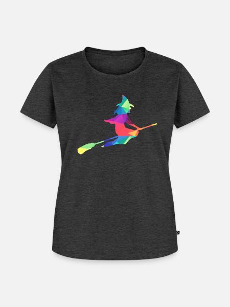 Bunte Hexe - Frauen Premium Bio T-Shirt - Anthrazit meliert