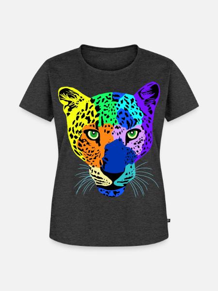 Kunterbunte Safari - Frauen Premium Bio T-Shirt - Anthrazit meliert