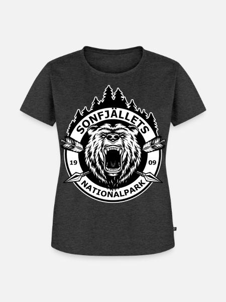 Sonfjällets nationalpark - Frauen Premium Bio T-Shirt - Anthrazit meliert