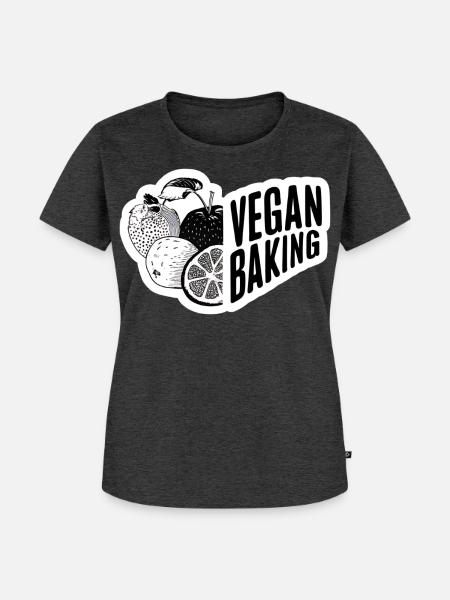 Vegan Backen Gesunde Küche - Frauen Premium Bio T-Shirt - Anthrazit meliert