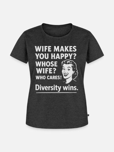 Vielfältige Glückswertschätzung! - Frauen Premium Bio T-Shirt - Anthrazit meliert