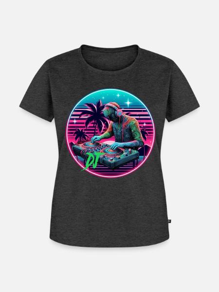 DJ - Frauen Premium Bio T-Shirt - Anthrazit meliert