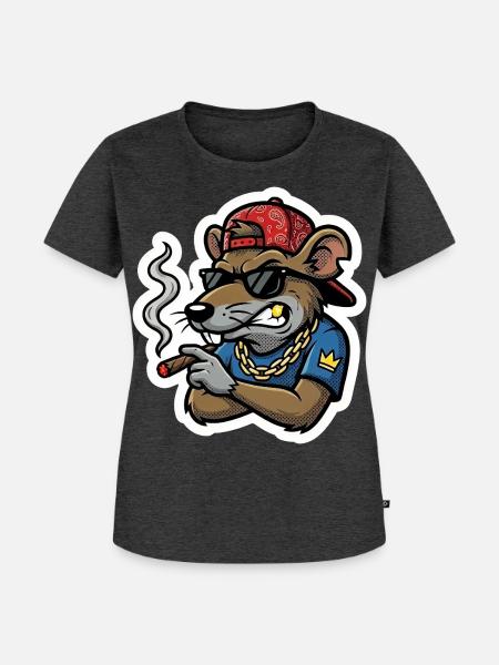 Rattenboss Zigarre - Frauen Premium Bio T-Shirt - Anthrazit meliert
