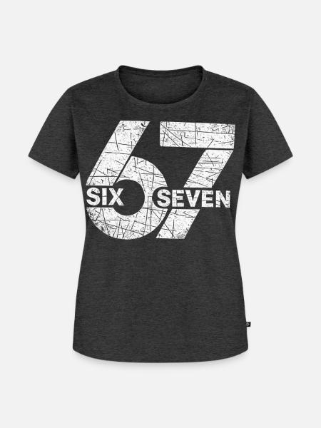 67 Six Seven - Frauen Premium Bio T-Shirt - Anthrazit meliert