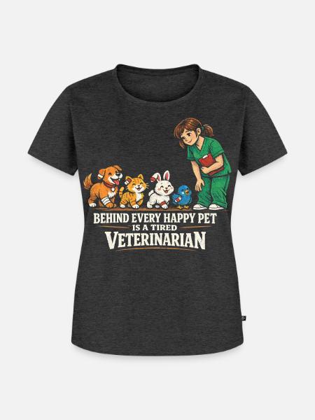 Tierarzt Tiermediziner - Frauen Premium Bio T-Shirt - Anthrazit meliert