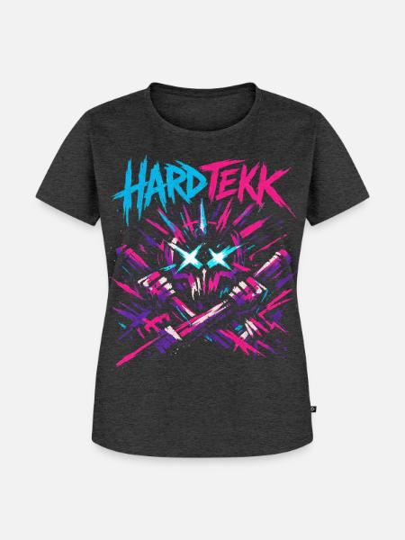 Hardtekk Tekke Ostdeutschland - Frauen Premium Bio T-Shirt - Anthrazit meliert