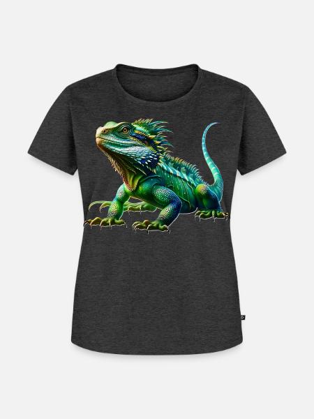 Chinesische Wasseragame - Frauen Premium Bio T-Shirt - Anthrazit meliert