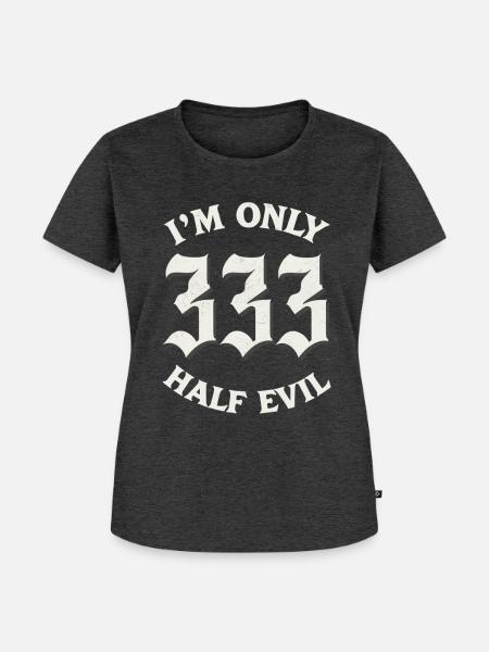 333 - half evil - Frauen Premium Bio T-Shirt - Anthrazit meliert