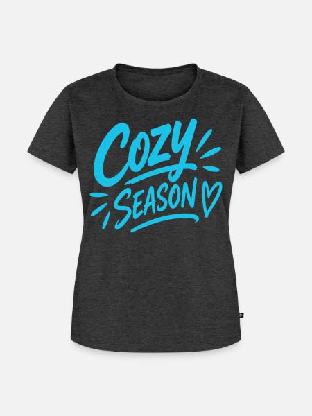 COZY SEASON - Frauen Premium Bio T-Shirt - Anthrazit meliert