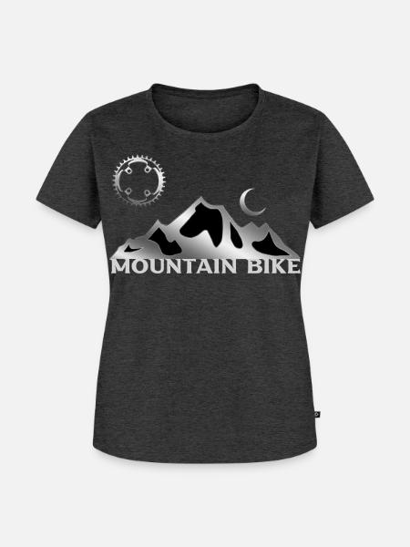 Mountain Bike - Frauen Premium Bio T-Shirt - Anthrazit meliert