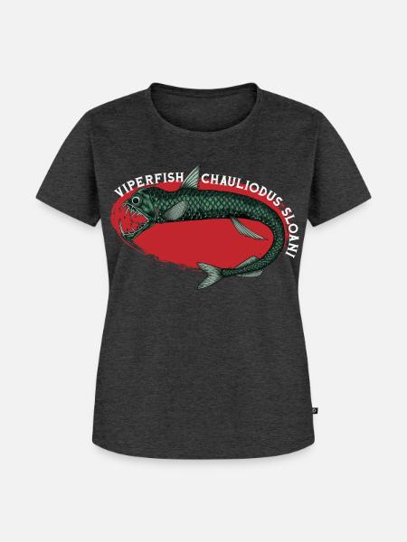 Tiefsee Monster - Viperfisch - Frauen Premium Bio T-Shirt - Anthrazit meliert