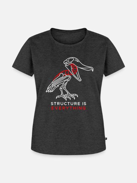 Schuhschnabelskelett – Struktur ist alles - Frauen Premium Bio T-Shirt - Anthrazit meliert