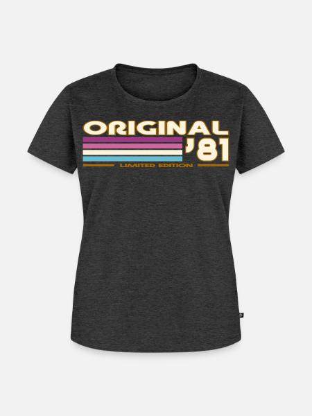 1981 - Frauen Premium Bio T-Shirt - Anthrazit meliert