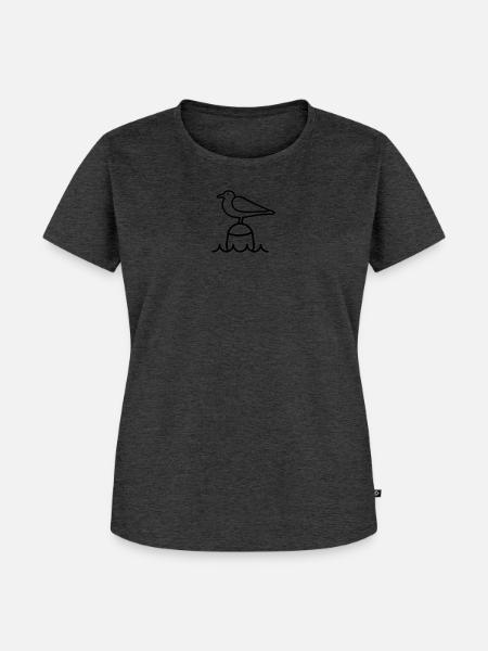 Möwe Moin - Frauen Premium Bio T-Shirt - Anthrazit meliert