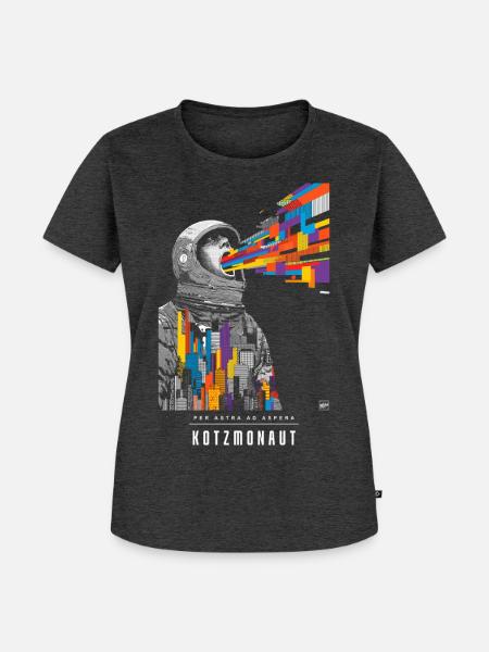 Kotzmonaut - Frauen Premium Bio T-Shirt - Anthrazit meliert