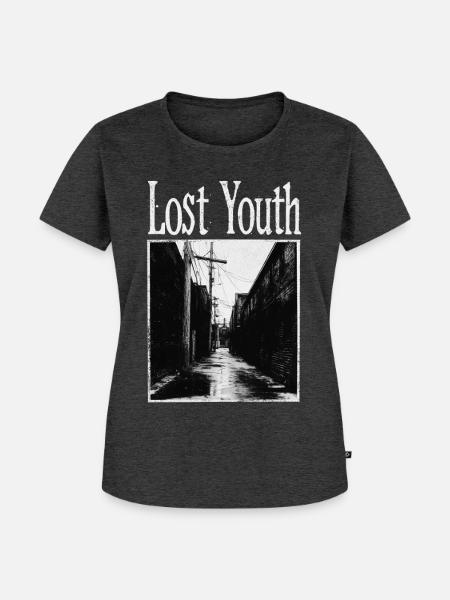 Lost youth - Frauen Premium Bio T-Shirt - Anthrazit meliert