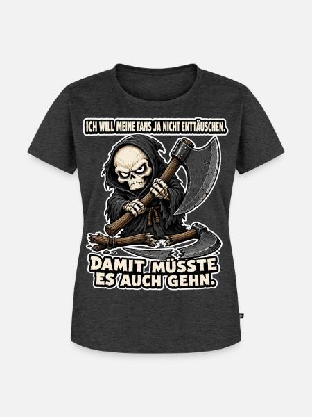 Mit der Axt geht’s auch - Frauen Premium Bio T-Shirt - Anthrazit meliert