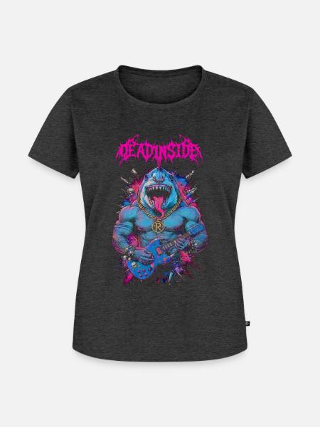 Neonhai-Felsenbestie - Frauen Premium Bio T-Shirt - Anthrazit meliert