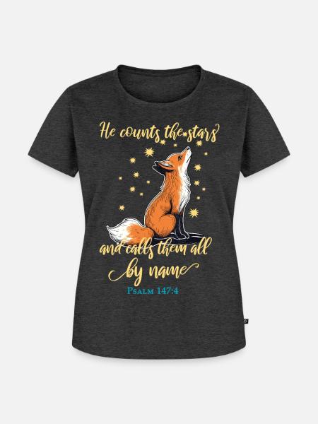Fuchs Christliches Zitat - Frauen Premium Bio T-Shirt - Anthrazit meliert