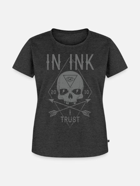 In Ink I Trust - Frauen Premium Bio T-Shirt - Anthrazit meliert