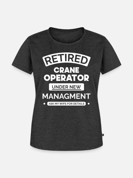 Crain Operator im Ruhestand - Frauen Premium Bio T-Shirt - Anthrazit meliert
