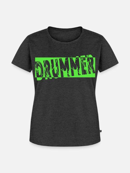Schlagzeug Drummer Geschenk - Frauen Premium Bio T-Shirt - Anthrazit meliert