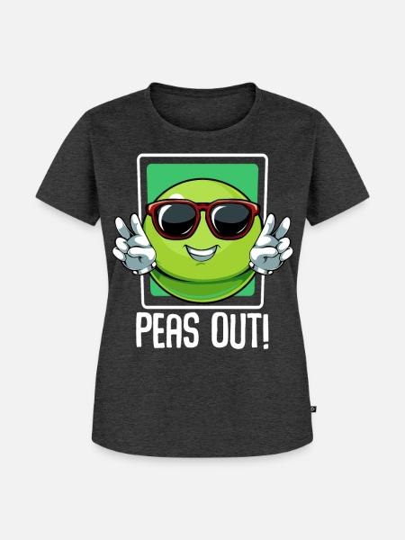 Limette Peace Out Cartoon - Frauen Premium Bio T-Shirt - Anthrazit meliert