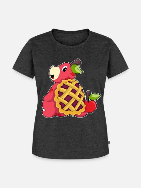Schildkröte Apfel - Frauen Premium Bio T-Shirt - Anthrazit meliert