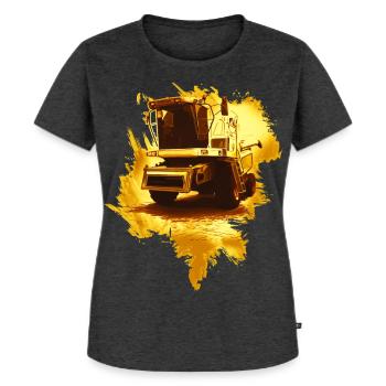 Moissonneuse-batteuse or - T-shirt Premium bio Femme - anthracite chiné - Devant - Selfina (174cm)