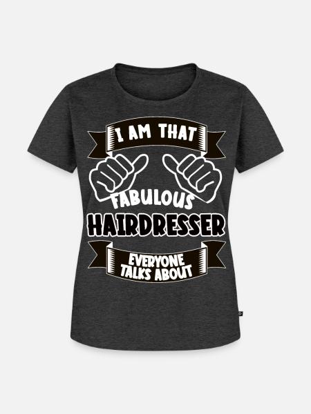Friseur Lustiger Spruch Geschenk - Frauen Premium Bio T-Shirt - Anthrazit meliert