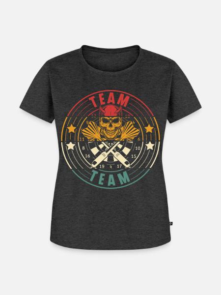 Darts - Frauen Premium Bio T-Shirt - Anthrazit meliert