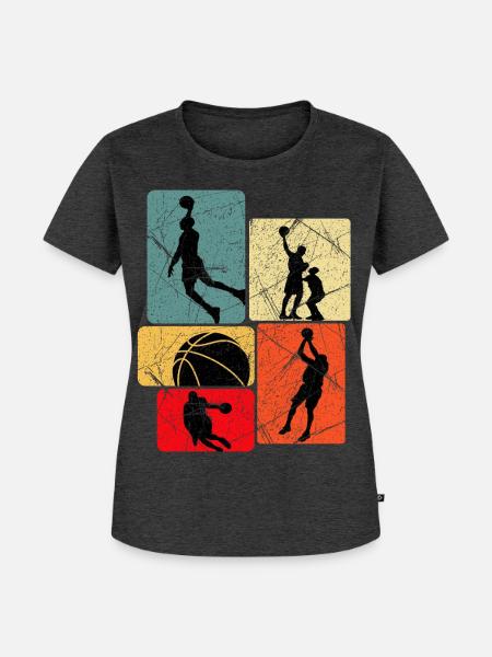 Basketball Basketballer - Frauen Premium Bio T-Shirt - Anthrazit meliert