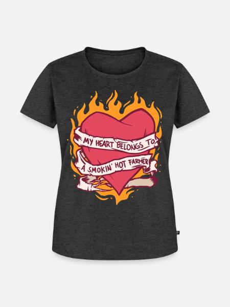 Ehefrau eines Bauern Mutter - Frauen Premium Bio T-Shirt - Anthrazit meliert
