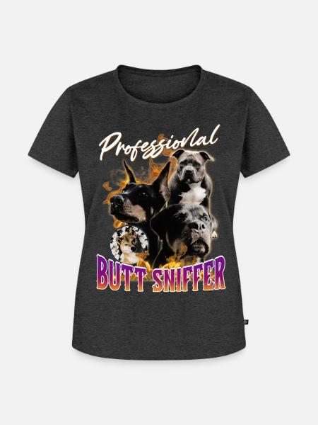 Unwearable Bootleg Professional Butt Sniffer - Frauen Premium Bio T-Shirt - Anthrazit meliert