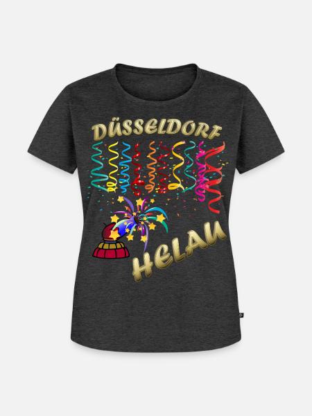 Düsseldorf Helau Festkonfetti - Frauen Premium Bio T-Shirt - Anthrazit meliert