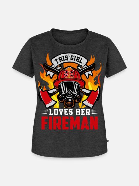 Feuerwehr - Frauen Premium Bio T-Shirt - Anthrazit meliert