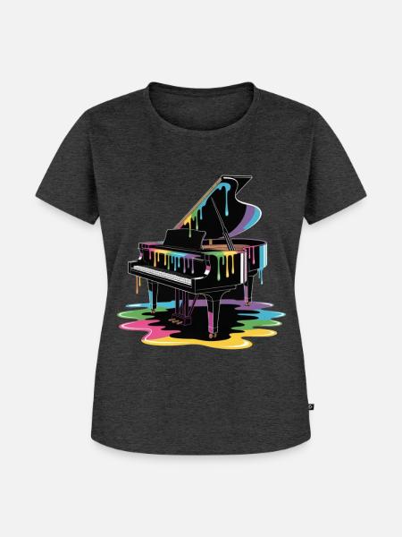 Buntes klavier - Frauen Premium Bio T-Shirt - Anthrazit meliert