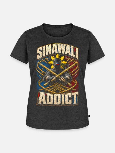 Escrima Arnis Kampfsport Sinawali - Frauen Premium Bio T-Shirt - Anthrazit meliert