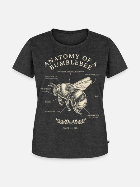 Hummel Anatomie Motiv - Frauen Premium Bio T-Shirt - Anthrazit meliert