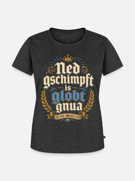 Bayerischer Volksfest Spruch - Frauen Premium Bio T-Shirt - Anthrazit meliert