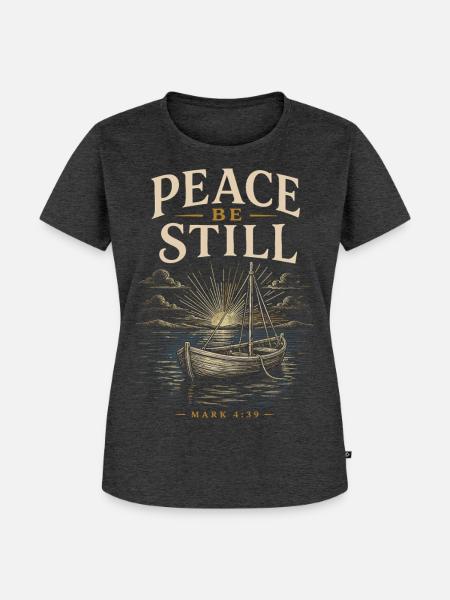 Frieden sei still, Boot - Frauen Premium Bio T-Shirt - Anthrazit meliert
