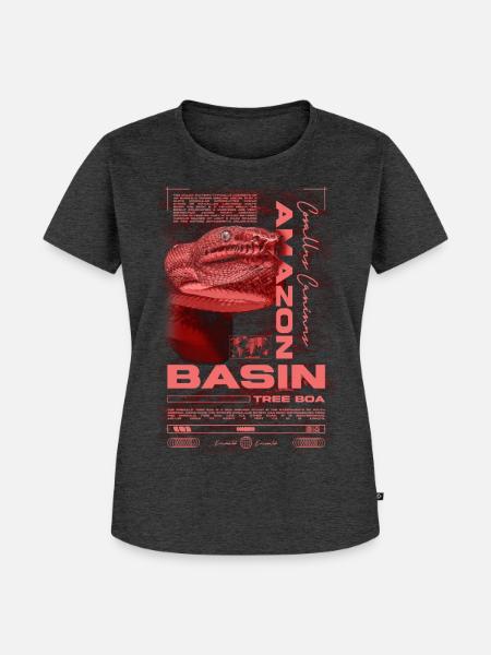Smaragdbaumboa-Schlangenbesitzer und Reptilienhalter - Frauen Premium Bio T-Shirt - Anthrazit meliert