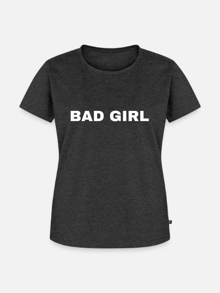 Bad Girl - Frauen Premium Bio T-Shirt - Anthrazit meliert