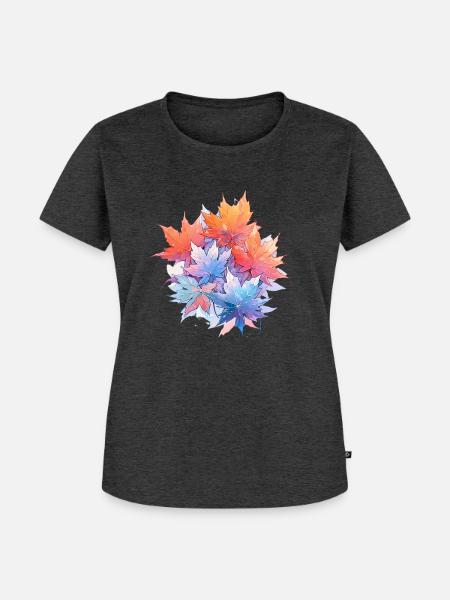 Vibrant Maple - Frauen Premium Bio T-Shirt - Anthrazit meliert