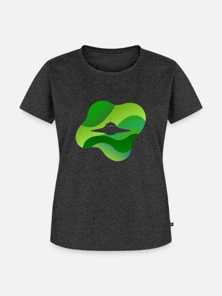 Raumschiff Rakete - Frauen Premium Bio T-Shirt - Anthrazit meliert