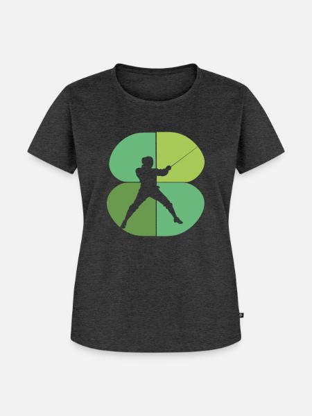 Fechten Florett Degen - Frauen Premium Bio T-Shirt - Anthrazit meliert