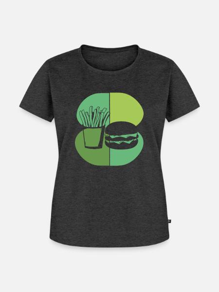 Burger Cheeseburger Grillen - Frauen Premium Bio T-Shirt - Anthrazit meliert