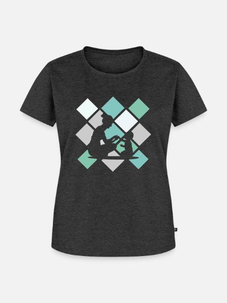 Kindermaedchen Betreuung - Frauen Premium Bio T-Shirt - Anthrazit meliert