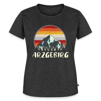 Arzgebirg Erzgebirge Berge Wandern Natur Geschenk - Frauen Premium Bio T-Shirt - Anthrazit meliert - Vorne - Selfina (174cm)